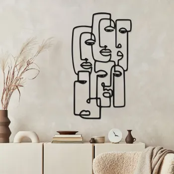 Decoratiune de perete, Complicado, Metal, Grosime: 1,2 mm, Negru imagine