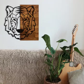 Decoratiune de perete, Cool Man 3, Metal, Cadru: 100% LEMN (grosime: 3 cm), Negru imagine