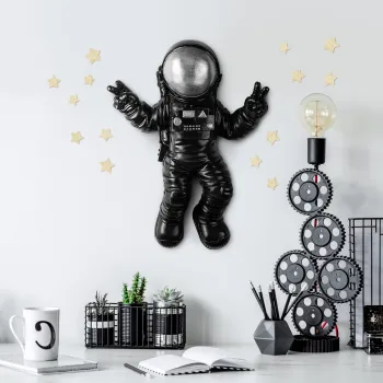 Decoratiune de perete, Cosmonaut 4, Latime: 35 cm Inaltime: 47 cm Adancime: 10 cm, Multicolor imagine