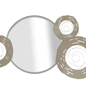 Decoratiune de perete cu oglinda Hop, Mauro Ferretti, 106x48 cm, fier/MDF/oglinda, argintiu imagine