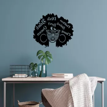 Decoratiune de perete, Diva / Sexy / Classy / , Metal, Dimensiune: 70 x 58 cm, Negru imagine