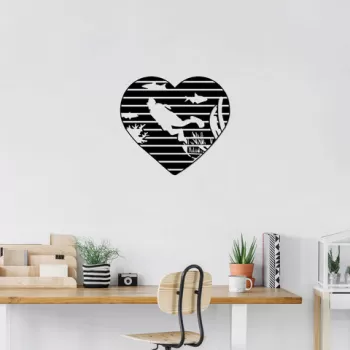 Decoratiune de perete, Diver, Metal, Dimensiune: 78 x 70 cm, Negru imagine