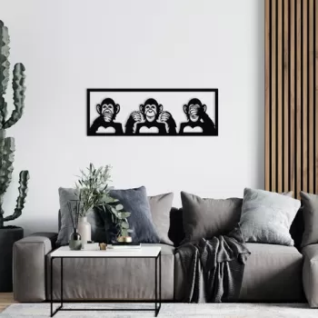 Decoratiune de perete, Dont Forget To Sm?le Metal Decor, Metal, 100 x 36 cm, Negru imagine