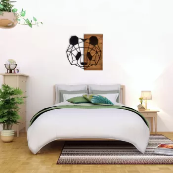 Decoratiune de perete, Efsa, Metal, Cadru: 100% LEMN (grosime: 3 cm), Nuc negru imagine