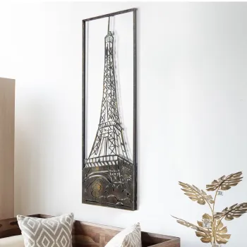 Decoratiune de perete, Eiffel Tower, Metal, Grosime: Tabla metalica 1,2 mm, Vintage imagine