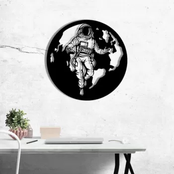 Decoratiune de perete, Entrika , Metal, Dimensiune: 61 x 61 cm, Negru imagine