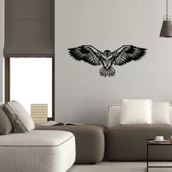 Decoratiune de perete, Esila, Metal, 100 x 44 cm, Nuc negru imagine