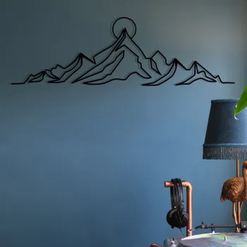 Decoratiune de perete, Everest, Dimensiuni: 119,5 x 37 cm, Negru imagine