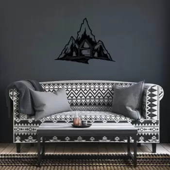 Decoratiune de perete, Everest, Metal, Dimensiune: 70 x 52 cm, Negru imagine