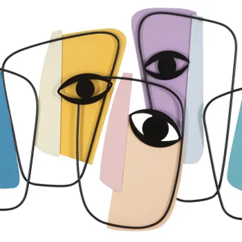 Decoratiune de perete Eyes -A, Mauro Ferretti, 120x72 cm, fier, multicolor imagine