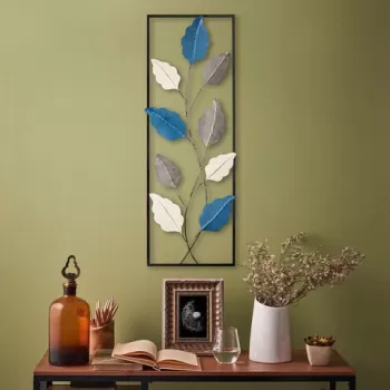 Decoratiune de perete, Fagus 2, Metal, Dimensiune: 32 x 90 cm, Multicolor imagine