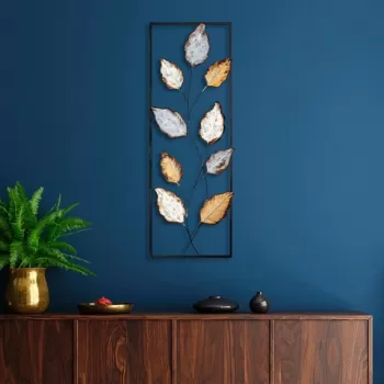 Decoratiune de perete, Fagus 3, Metal, Dimensiune: 32 x 90 cm, Multicolor imagine