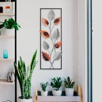 Decoratiune de perete, Fagus, Metal, Dimensiune: 32 x 90 cm, Multicolor imagine