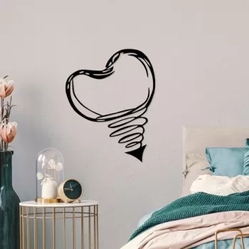 Decoratiune de perete, Fall In Love, Metal, Dimensiune: 55 x 70 cm, Negru imagine