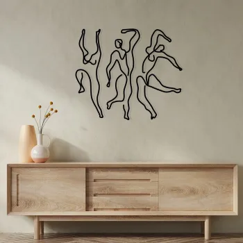 Decoratiune de perete, Famiglia, Dimensiuni: 90 x 54 cm, Negru imagine