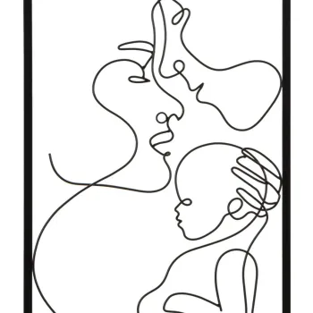Decoratiune de perete Family, Mauro Ferretti, 40x70 cm, fier, negru imagine