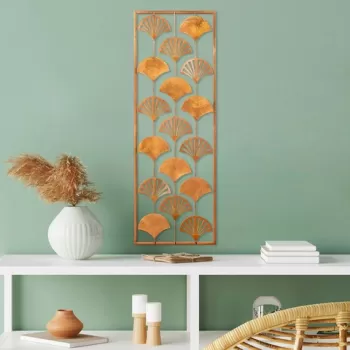 Decoratiune de perete, Fan, Metal, Dimensiune: 32 x 90 cm, Multicolor imagine