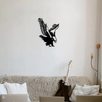 Decoratiune de perete, Farfalla, Metal, Dimensiune: 40 x 53 cm, Negru imagine