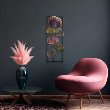 Decoratiune de perete, Fig, Metal, Dimensiune: 32 x 90 cm, Multicolor imagine