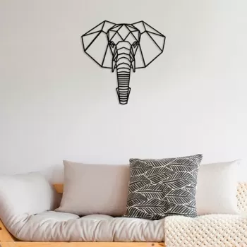 Decoratiune de perete, Fil, Lemn, Dimensiune: 58 x 58 cm, Negru imagine