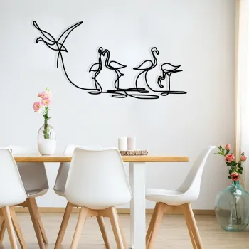 Decoratiune de perete, Flamingo 316 M, Dimensiuni: 115 x 58,5 cm, Negru imagine