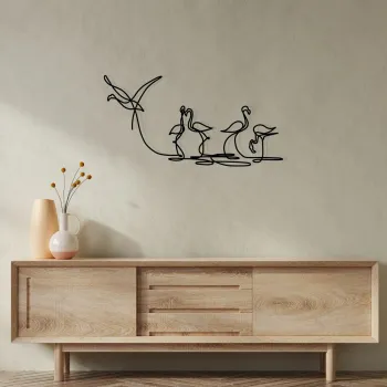 Decoratiune de perete, Flamingo 316 S, 10 x 15 cm, Negru imagine