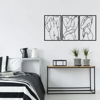 Decoratiune de perete, Folivora, Metal, 103 x 50 cm, Nuc negru imagine