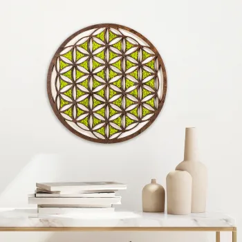 Decoratiune de perete, Geometric, Dimensiuni: 44 x 1,6 x 44 cm, Multicolor imagine
