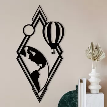 Decoratiune de perete, Geometric Nude Woman, Metal, Dimensiune: 29 x 60 cm, Negru imagine