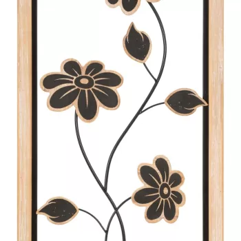 Decoratiune de perete Girish -B, Mauro Ferretti, 30 x 60 cm, fier/MDF, maro/negru imagine