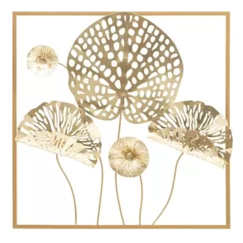 Decoratiune de perete Gold Flowers, Mauro Ferretti, 50x50 cm, fier, multicolor imagine