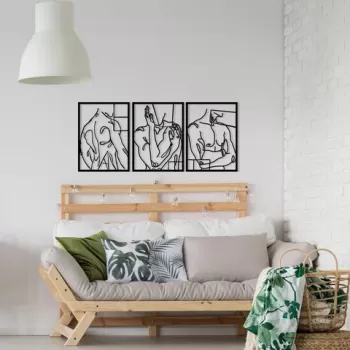 Decoratiune de perete, Good Vibes, Metal, Dimensiune: 114 x 50 cm, Nuc negru imagine