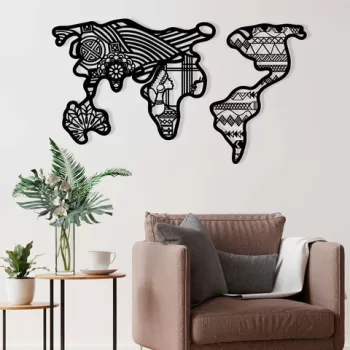 Decoratiune de perete, Guzeste, Metal, Dimensiune: 135 x 77 cm, Negru imagine