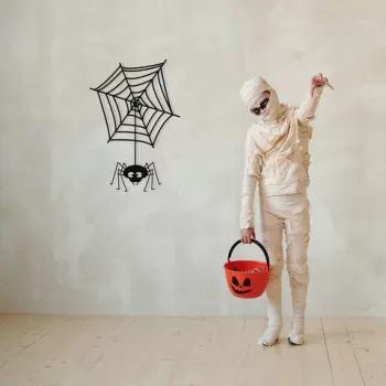 Decoratiune de perete, Halloween 10, Metal, Dimensiune: 36 x 53 cm, Negru imagine