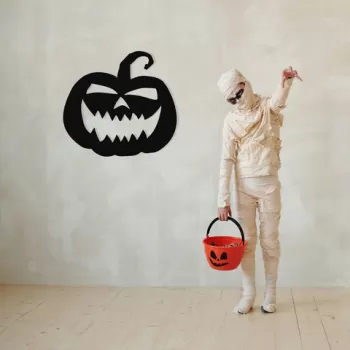 Decoratiune de perete, Halloween 14, Metal, Dimensiune: 53 x 50 cm, Negru imagine