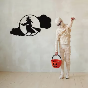 Decoratiune de perete, Halloween 15, Metal, Dimensiune: 53 x 28 cm, Negru imagine