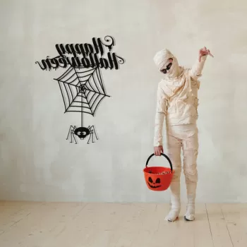 Decoratiune de perete, Halloween 3, Metal, Dimensiune: 60 x 73 cm, Negru imagine