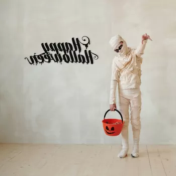 Decoratiune de perete, Halloween 5, Metal, Dimensiune: 70 x 47 cm, Negru imagine