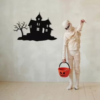 Decoratiune de perete, Halloween 9, Metal, Dimensiune: 70 x 47 cm, Negru imagine