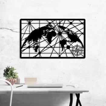 Decoratiune de perete, Hawaii, Metal, Dimensiune: 70 x 43 cm, Nuc negru imagine