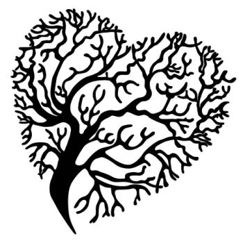 Decoratiune de perete, Heart Tree, Tanelorn, 70x70 cm, metal imagine