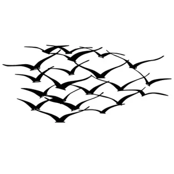 Decoratiune de perete, Herd Of Birds, Tanelorn, 120x55 cm, metal imagine