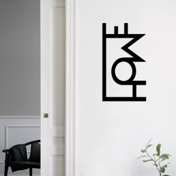 Decoratiune de perete, Home, Metal, Dimensiune: 28 x 50 cm, Negru imagine