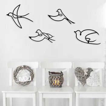Decoratiune de perete, Hope, Pasarea nr. 1: 30 x 16,5 cm (1 bucata) , Negru imagine