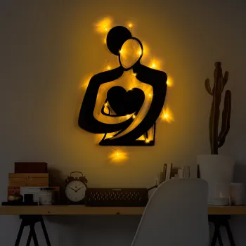 Decoratiune de perete, Hug 117, Dimensiune: 70 x 52 cm, Negru imagine