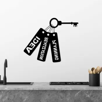 Decoratiune de perete, Idea / Realization / Planning, Metal, Dimensiune: 70 x 57 cm, Negru imagine