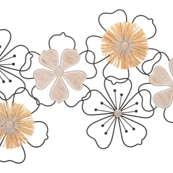 Decoratiune de perete Itis, Mauro Ferretti, 75 x 42 cm, fier/MDF/rafie, maro/negru imagine