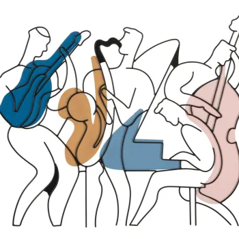 Decoratiune de perete Jazz, Mauro Ferretti, 70x60 cm, fier, multicolor imagine