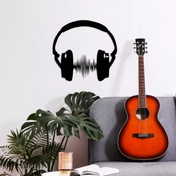 Decoratiune de perete, Just Music, Metal, Dimensiune: 70 x 66 cm, Negru imagine