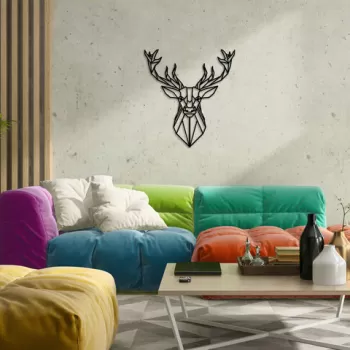 Decoratiune de perete, K?ng1, Metal, Dimensiune: 60 x 65 cm, Nuc negru imagine